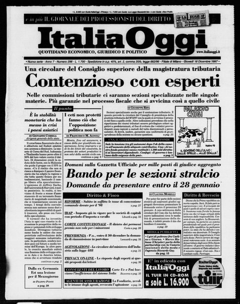 Italia oggi : quotidiano di economia finanza e politica